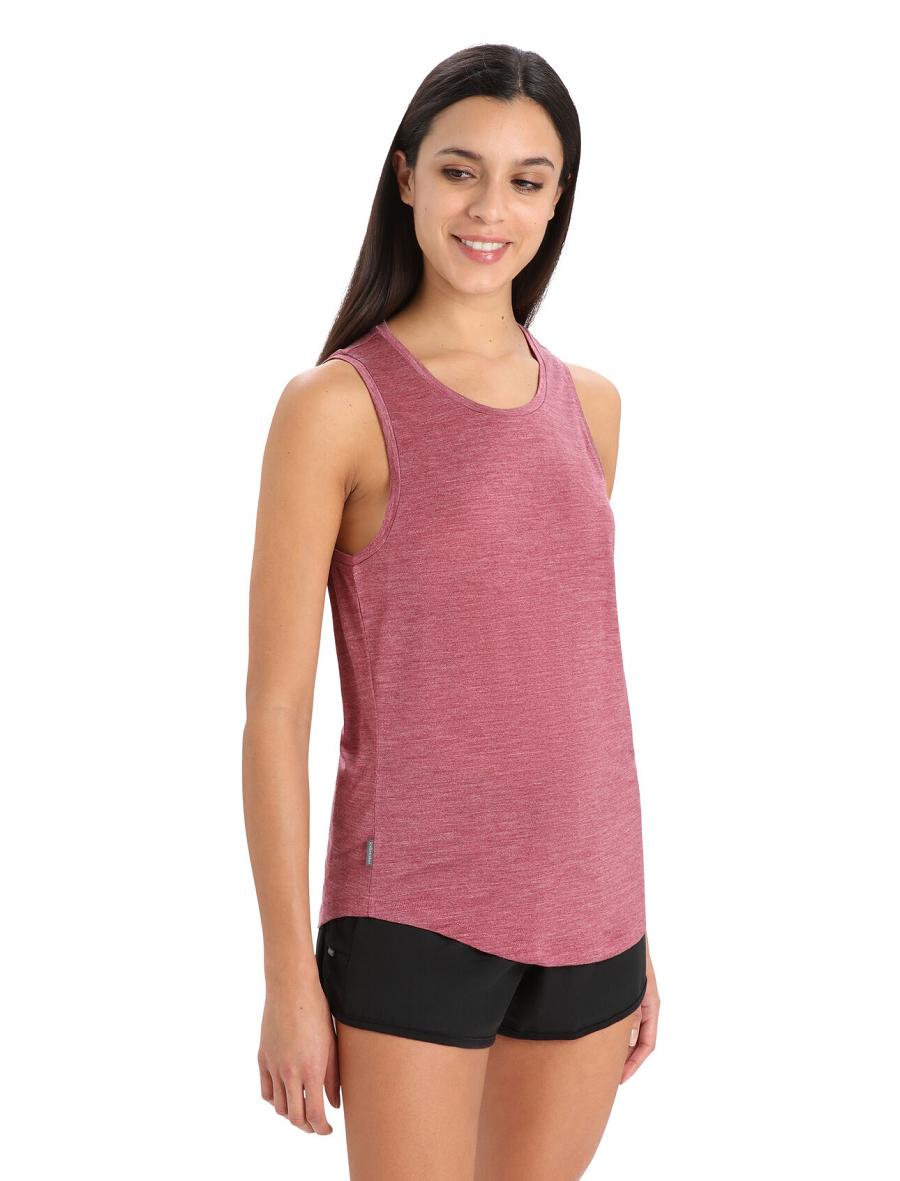 Cherry Heather Icebreaker Merino Sphere II Tank Women\'s T Shirts | AU 1571TCEV